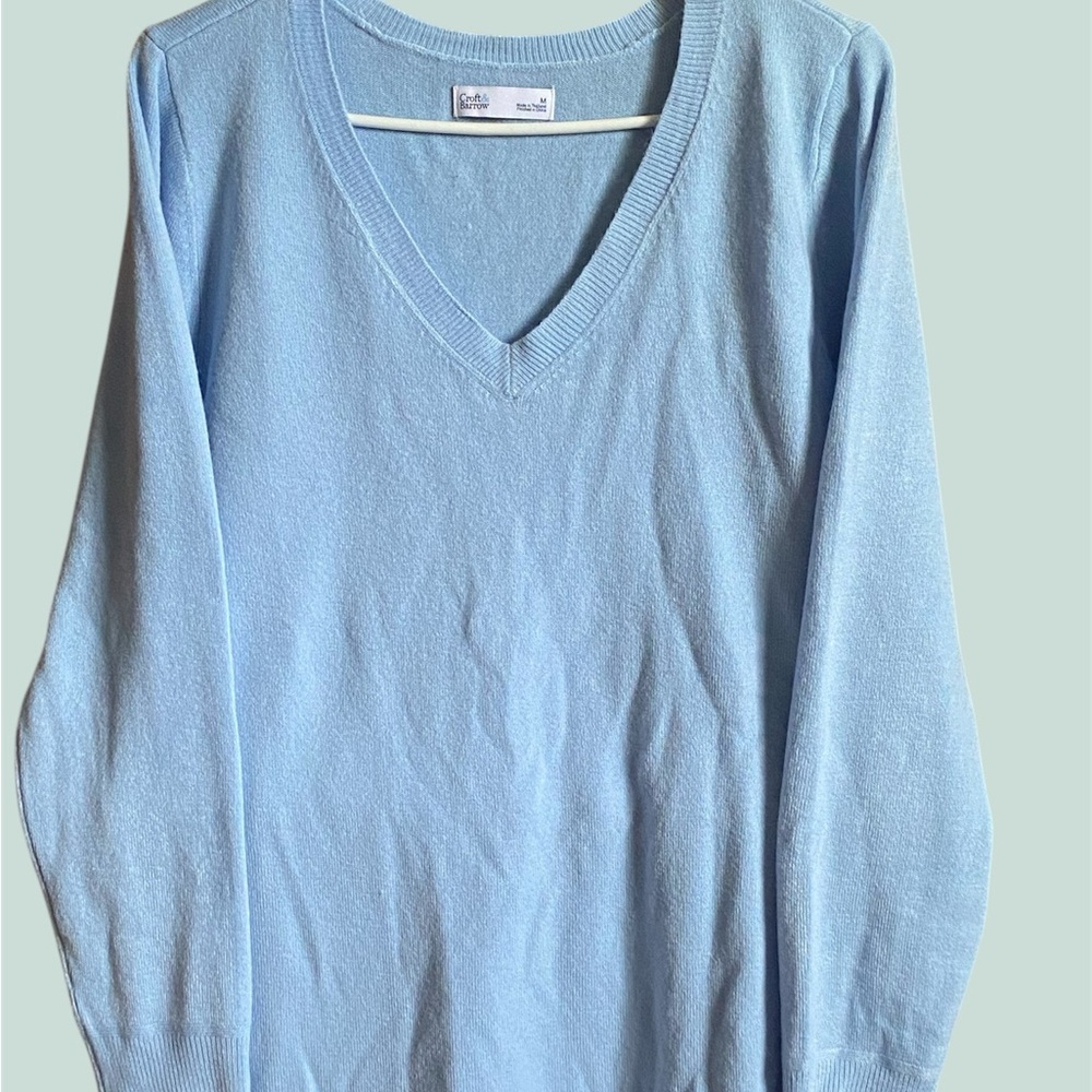 Light Blue V-Neck Sweater